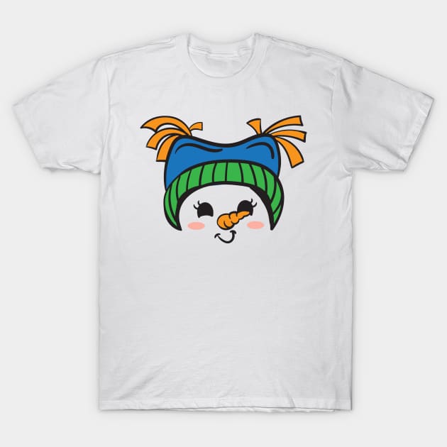 Snowman Face T-Shirt by holidaystore